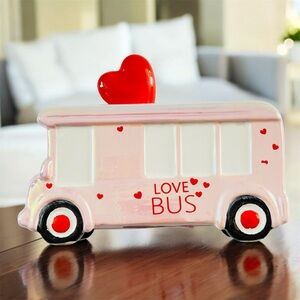 Target Spritz Valentine’s Day Pink & Red Hearts Love Bus Ceramic Decoration NEW